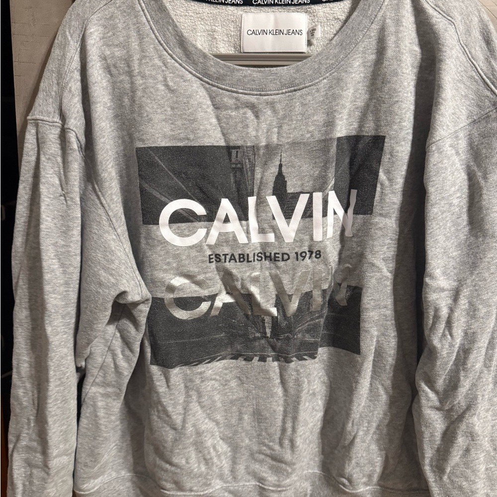 Calvin Klein Gray Graphic Crewneck